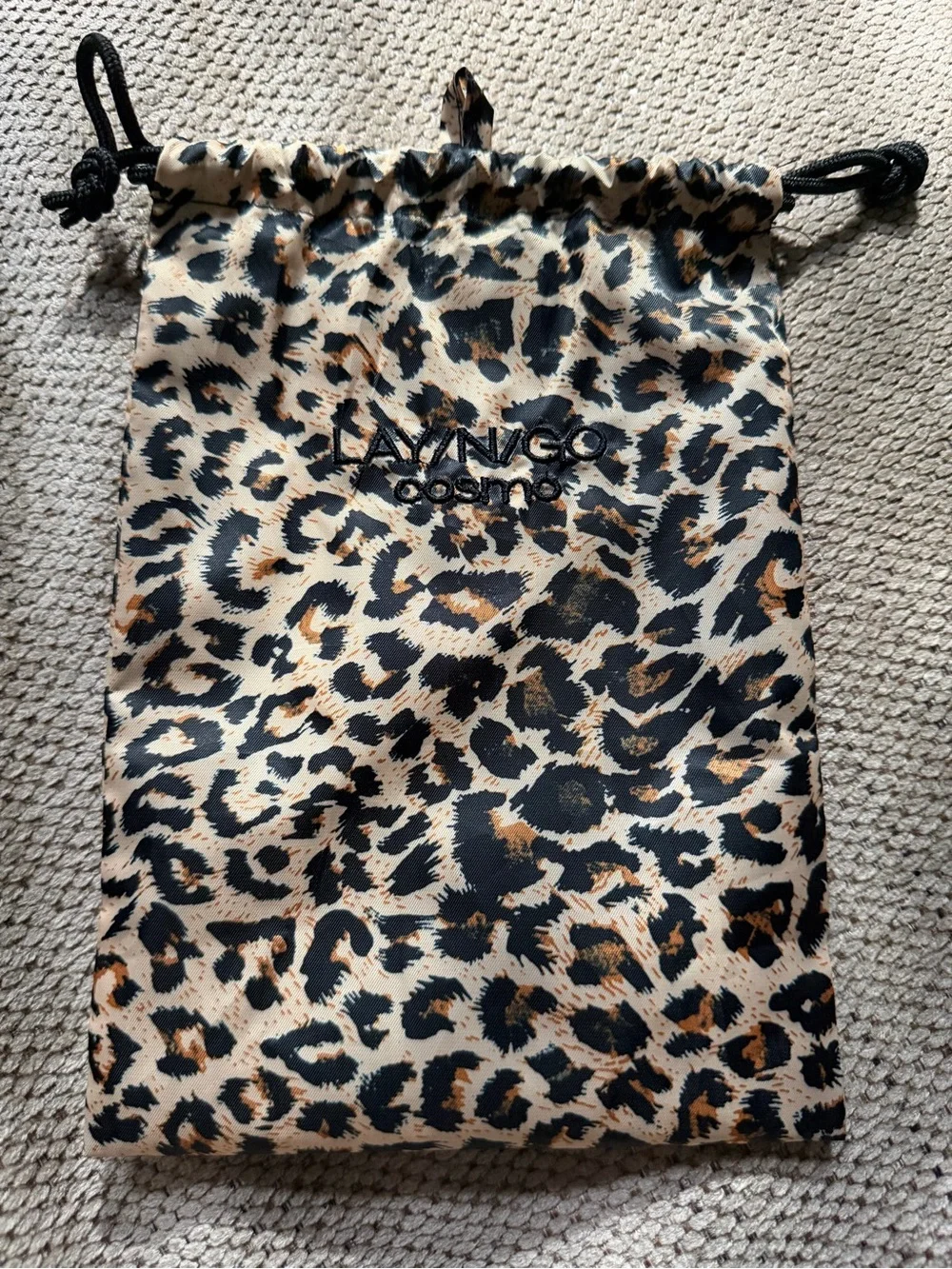 LAYN/GO Leopard Print Lay-n-Go Cosmetic Bag - Brown/Black